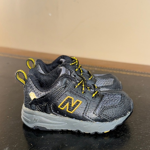 New Balance Other - New Balance Black Grey Yellow Toddler Sneakers KNF50BYI Size 3C